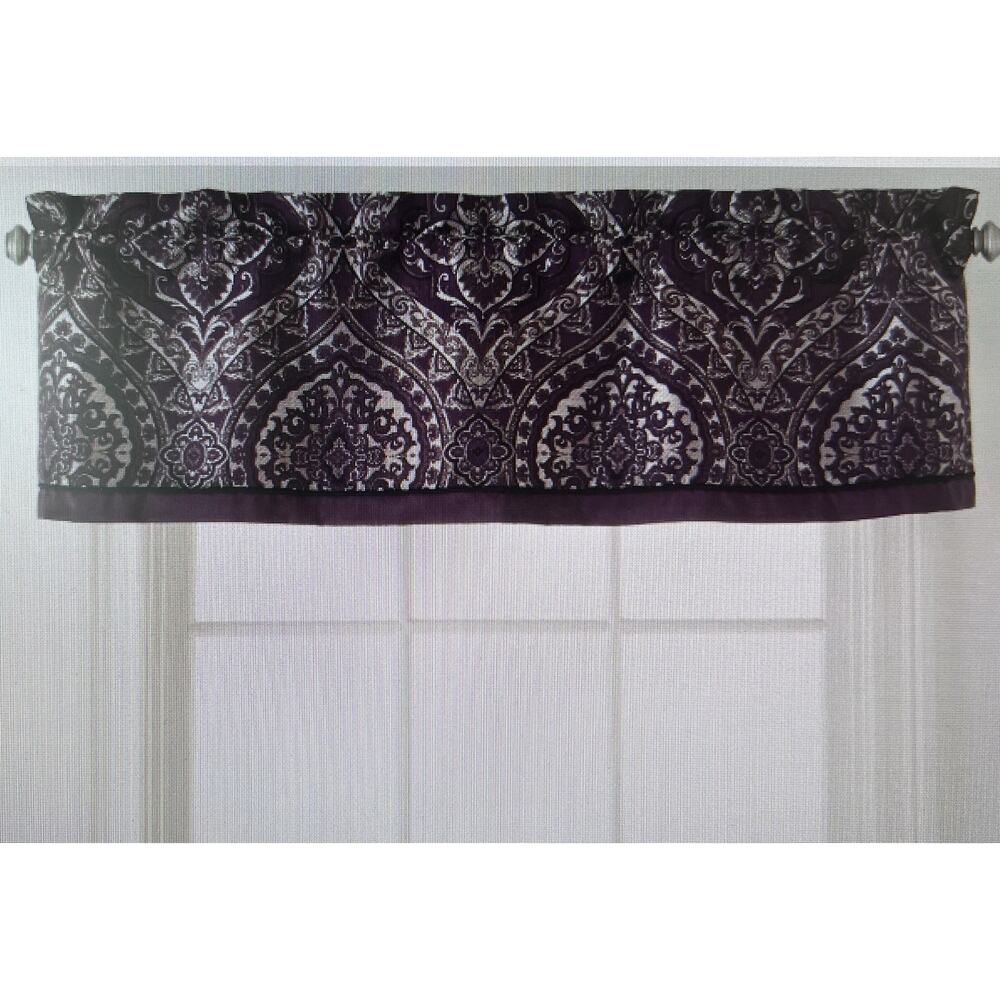 Home Expressions JCPenney Bristol Valance 54 X 17 Purple Silver (2)